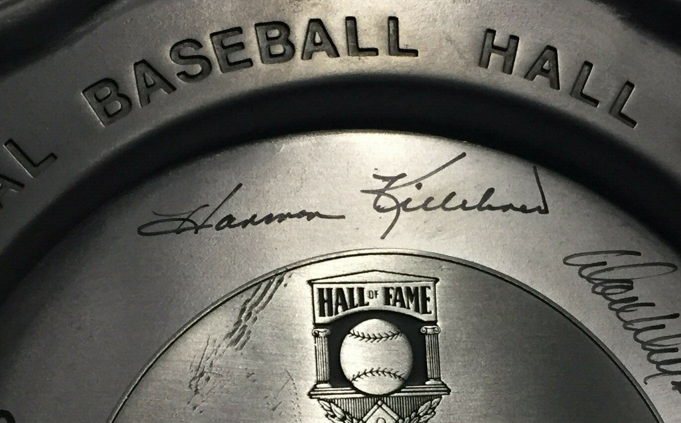 1984 HOF Signed Induction Plate Don Drysdale Pee Wee Reese Killebrew 5 Auto PSA