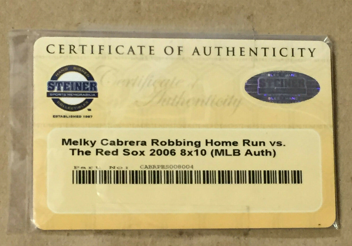 Melky Cabrera Yankees Signed 8x10 Catch photo framed Autograph Steiner COA
