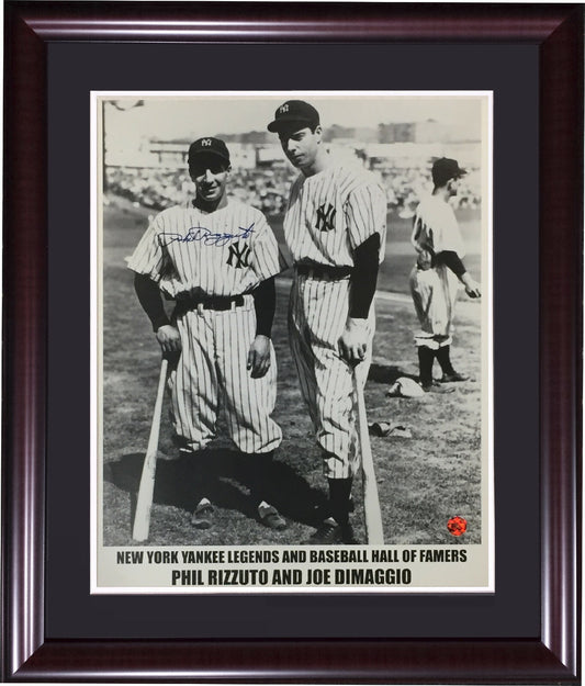 Phil Rizzuto signed & Joe DiMaggio 16x20 photo Framed Mint Autograph HOF CBM COA