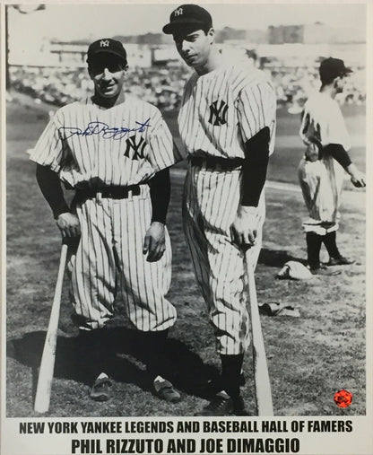 Phil Rizzuto signed & Joe DiMaggio 16x20 photo Framed Mint Autograph HOF CBM COA