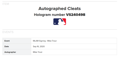 Mike Trout signed Nike Millville Cleats Pair Mint Auto Cleat MLB Authentic Holo