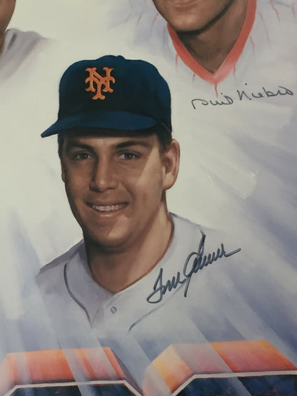300 Wins 3000 K Signed 6 Auto Doo S Oh litho framed Tom Seaver Ryan COA /100
