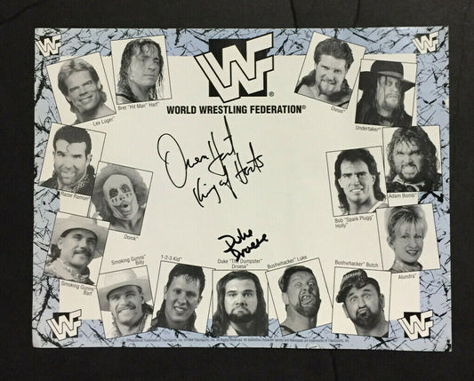Owen Hart WWF Signed 8x10 photo RARE King of Harts Auto Duke Droese PSA Coa Rare