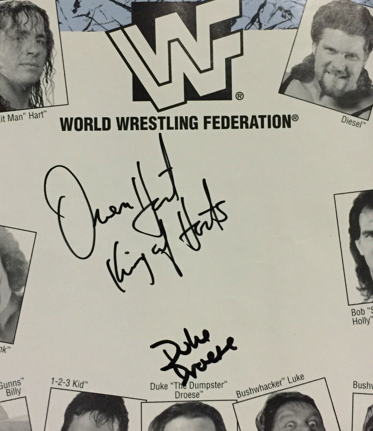 Owen Hart WWF Signed 8x10 photo RARE King of Harts Auto Duke Droese PSA Coa Rare