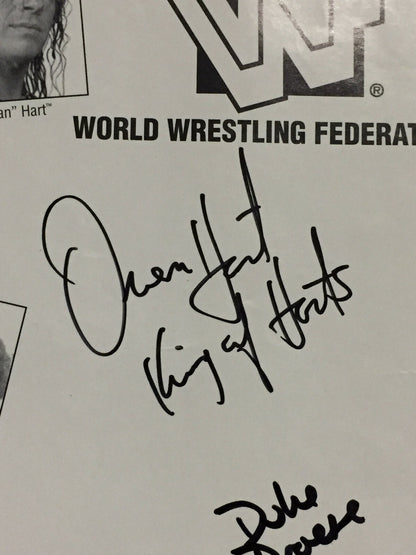 Owen Hart WWF Signed 8x10 photo RARE King of Harts Auto Duke Droese PSA Coa Rare