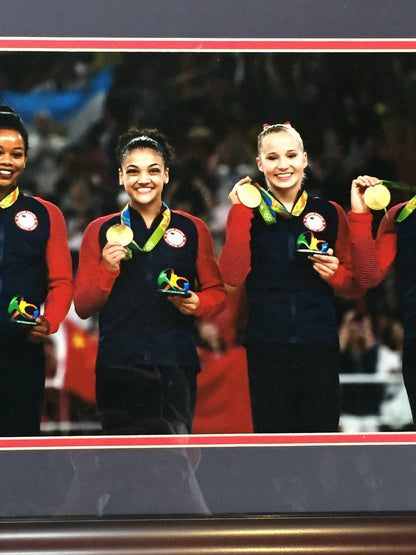 2016 USA Olympic Gold Medal Gymnasts 17x27 Framed Panoramic Photo Simone Biles