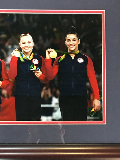 2016 USA Olympic Gold Medal Gymnasts 17x27 Framed Panoramic Photo Simone Biles