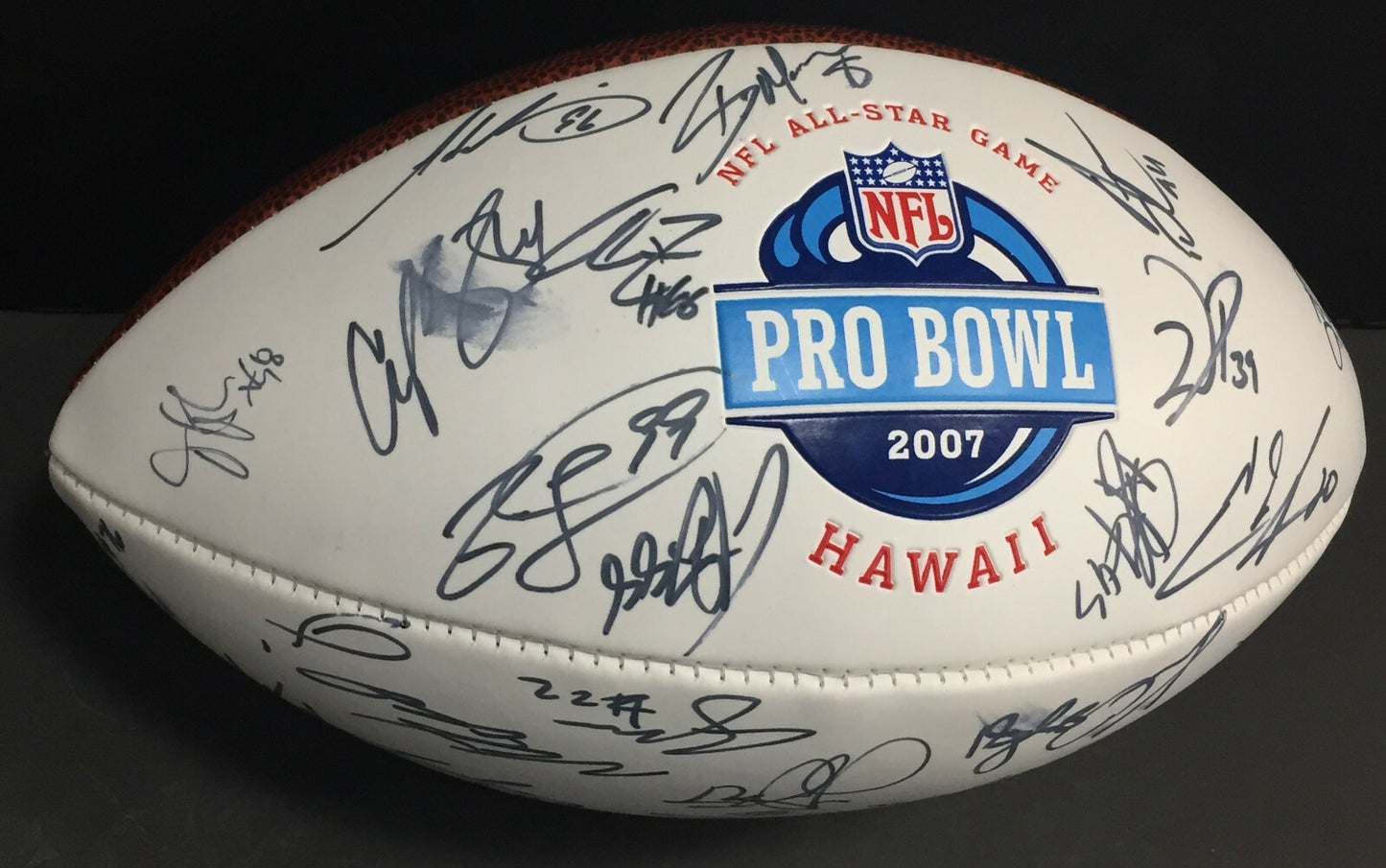 2007 AFC Pro Bowl Team Signed football 36 Auto LaDainian Tomlinson Belichick Jsa