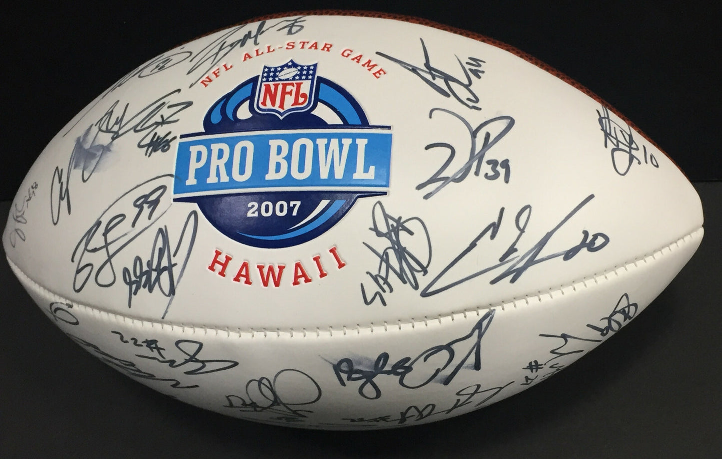 2007 AFC Pro Bowl Team Signed football 36 Auto LaDainian Tomlinson Belichick Jsa