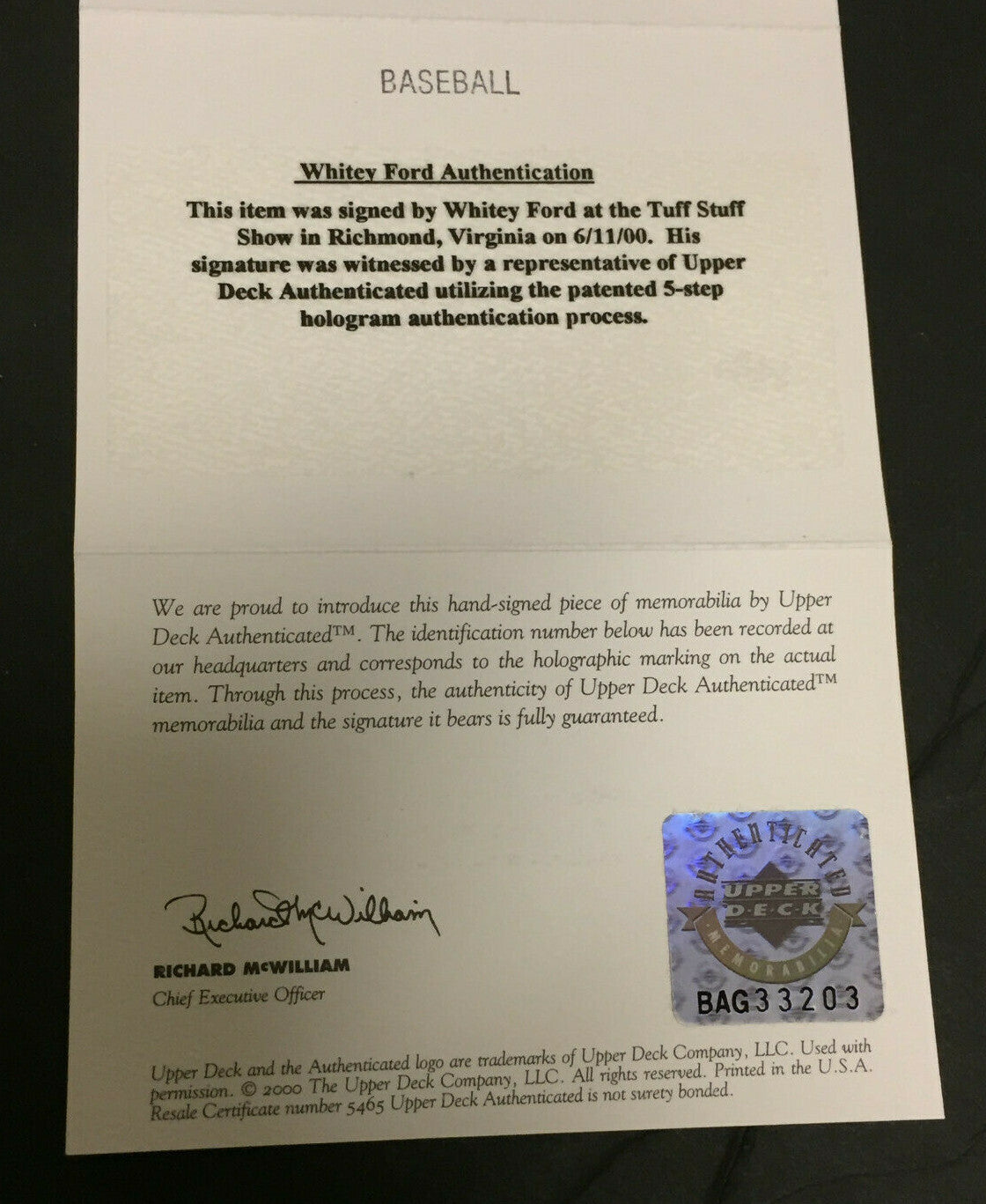 Whitey Ford Ny Yankees Signed Official AL Baseball Autograph HOF UDA COA