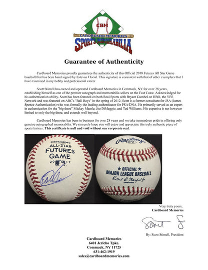 Estevan Florial Yankees Signed 2017 Futures Game Baseball Autograph CBM COA
