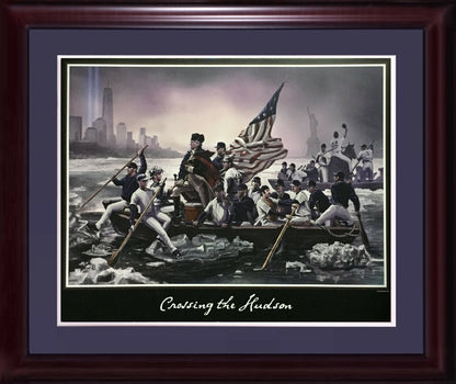 NY YANKEES Crossing The Hudson 16x20 photo framed Derek Jeter Mickey Mantle RUTH