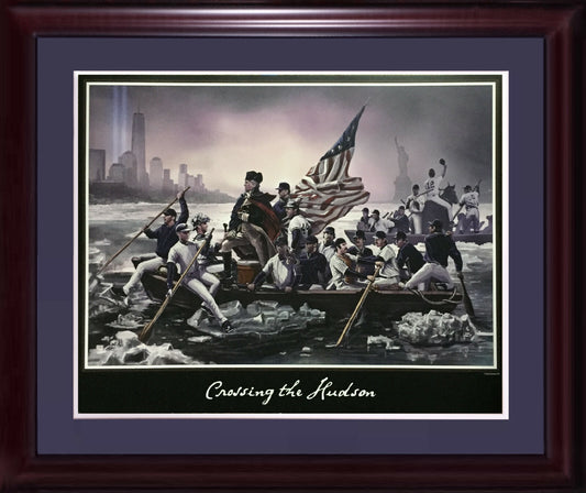 NY YANKEES Crossing The Hudson 16x20 photo framed Derek Jeter Mickey Mantle RUTH