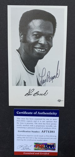 Lou Brock Signed 3X5 Team Issued Photo Post Card Mint Auto HOF Cardinals Psa Coa