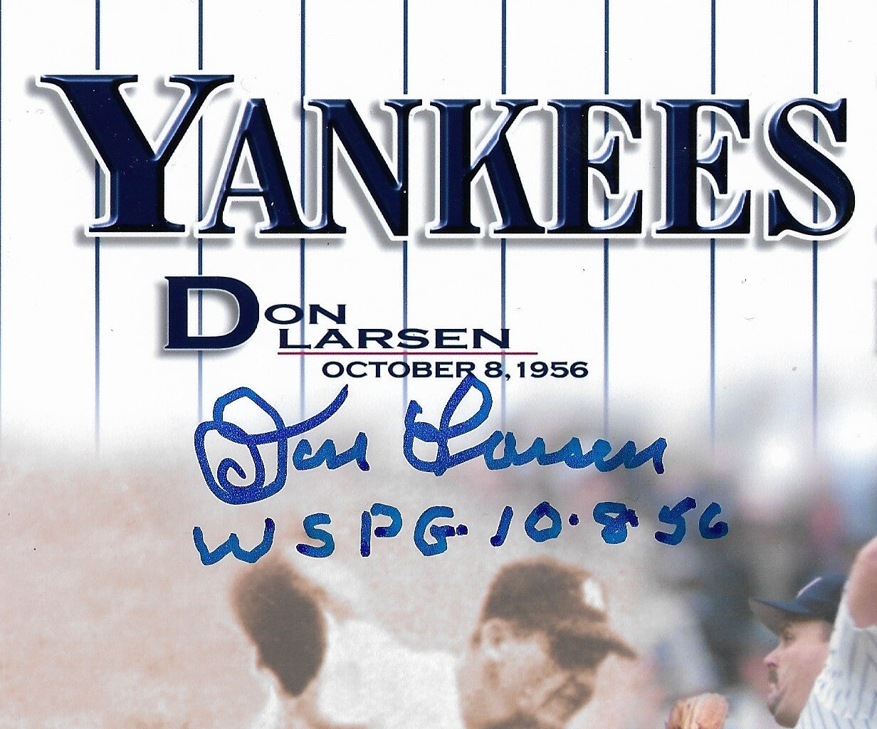 Don Larsen David Cone Wells Yankees signed PG 8x10 Photo Framed 3 auto PSA LOA