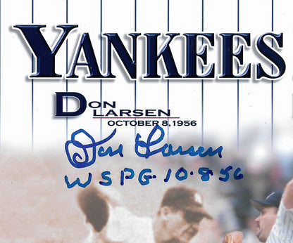 Don Larsen David Cone Wells Yankees signed PG 8x10 Photo Framed 3 auto PSA LOA