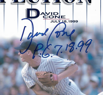 Don Larsen David Cone Wells Yankees signed PG 8x10 Photo Framed 3 auto PSA LOA