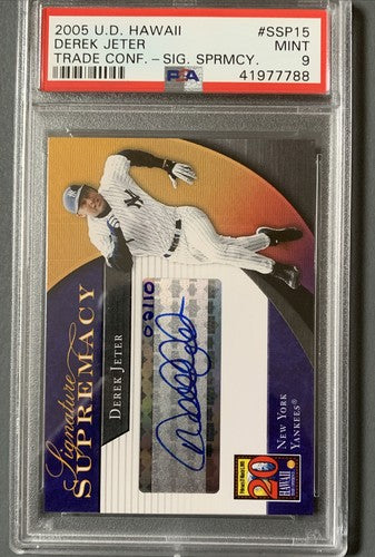 DEREK JETER 2005 ULTIMATE HAWAII Trade Signature Supremacy AUTO 2/10 PSA 9 1/1