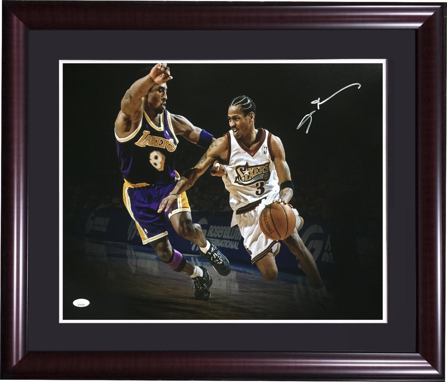 Allen Iverson signed 16x20 Kobe Bryant photo framed autograph HOF JSA COA