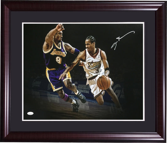 Allen Iverson signed 16x20 Kobe Bryant photo framed autograph HOF JSA COA