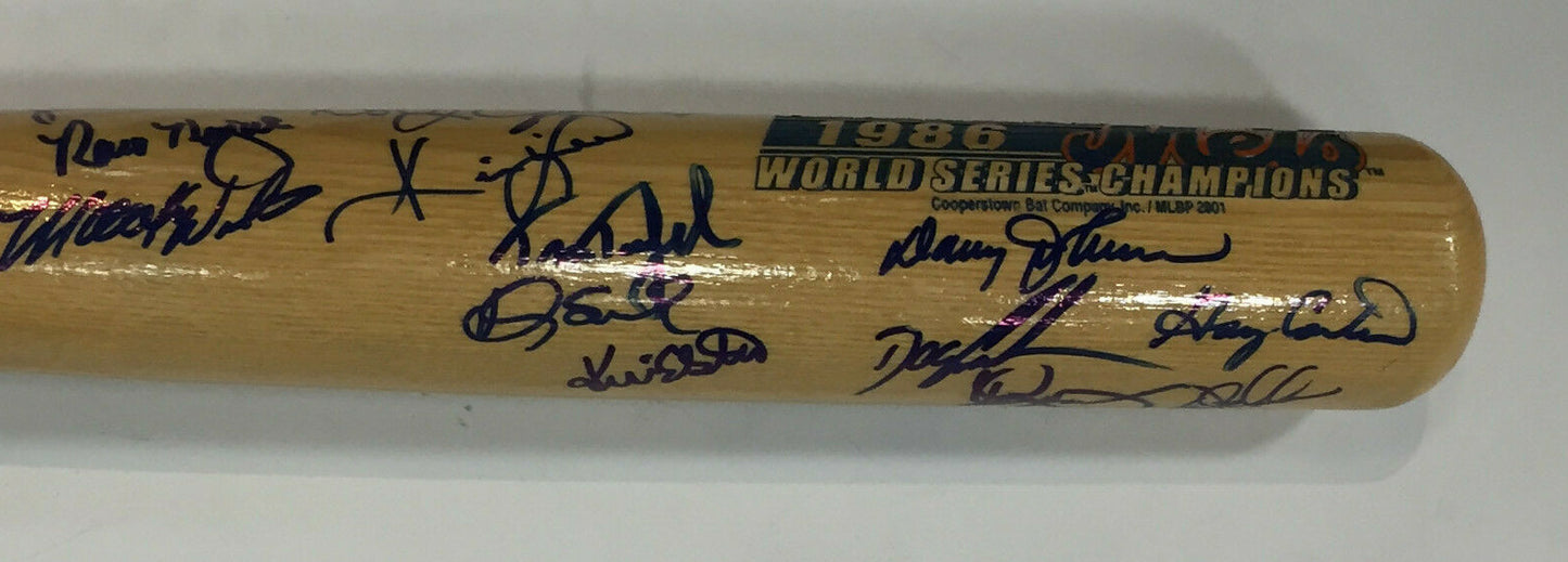 1986 NY Mets WS Team Signed Bat 30 Auto Gary Carter MLB Holo Steiner COA