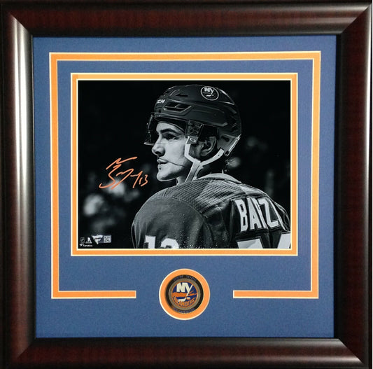 Mathew Barzal Signed 8x10 Photo Framed Islanders Coin Mint Autograph Fanatics