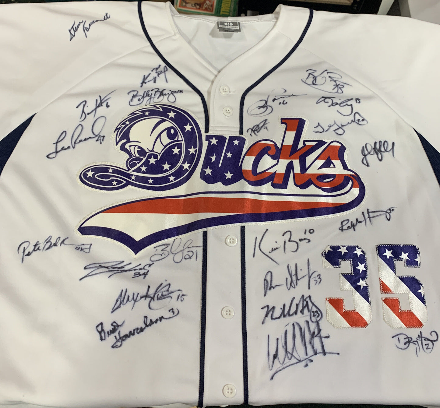 Dontrelle Willis 2013 Long Island Ducks Patriotic Usa Jersey Team Signed 22 Auto