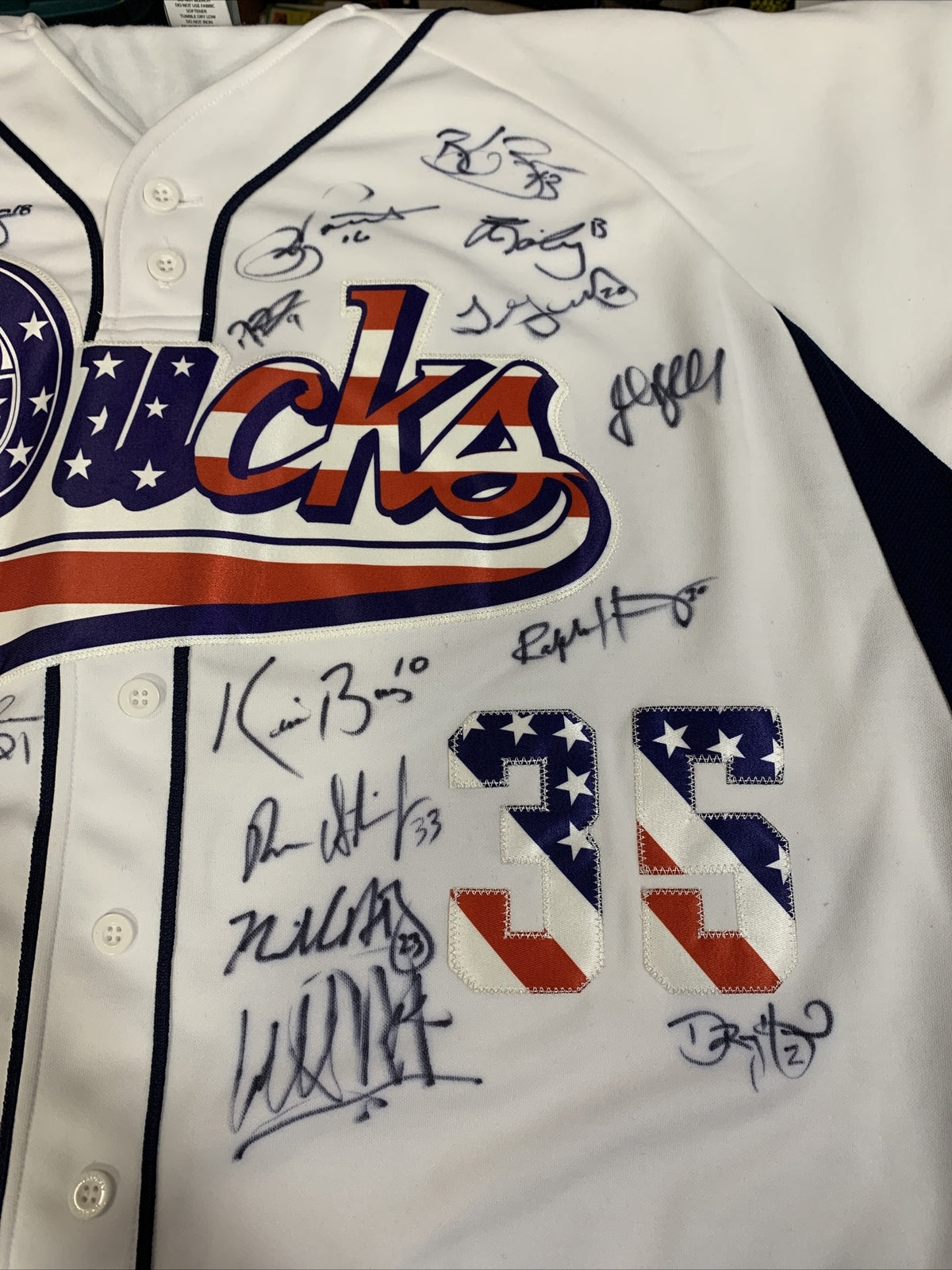 Dontrelle Willis 2013 Long Island Ducks Patriotic Usa Jersey Team Signed 22 Auto