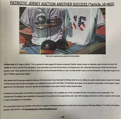 Dontrelle Willis 2013 Long Island Ducks Patriotic Usa Jersey Team Signed 22 Auto