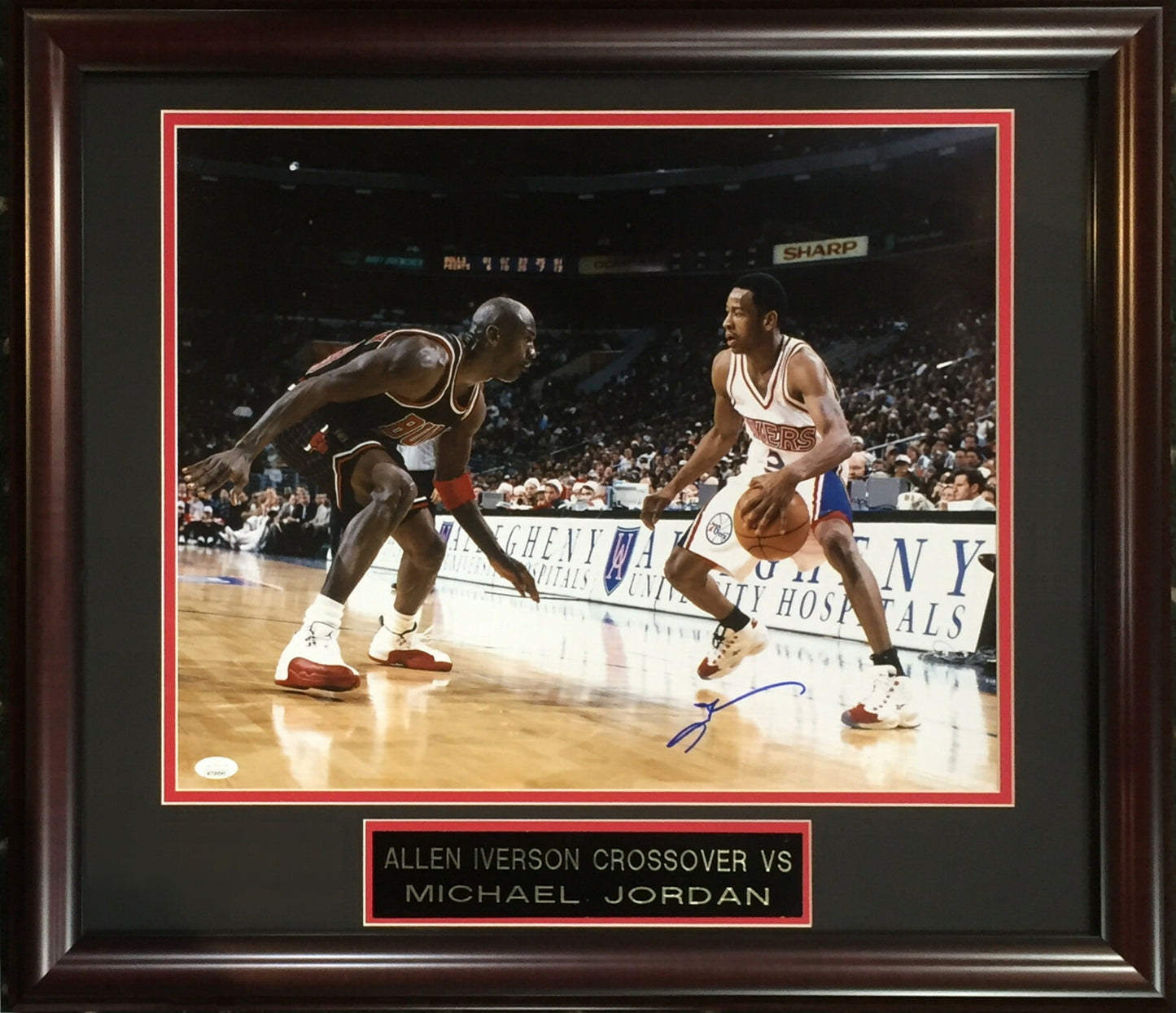 Allen Iverson signed 16x20 Michael Jordan photo framed autograph HOF JSA COA