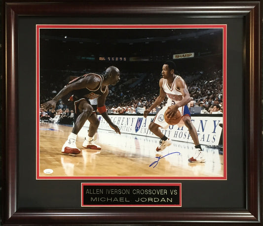 Allen Iverson signed 16x20 Michael Jordan photo framed autograph HOF JSA COA