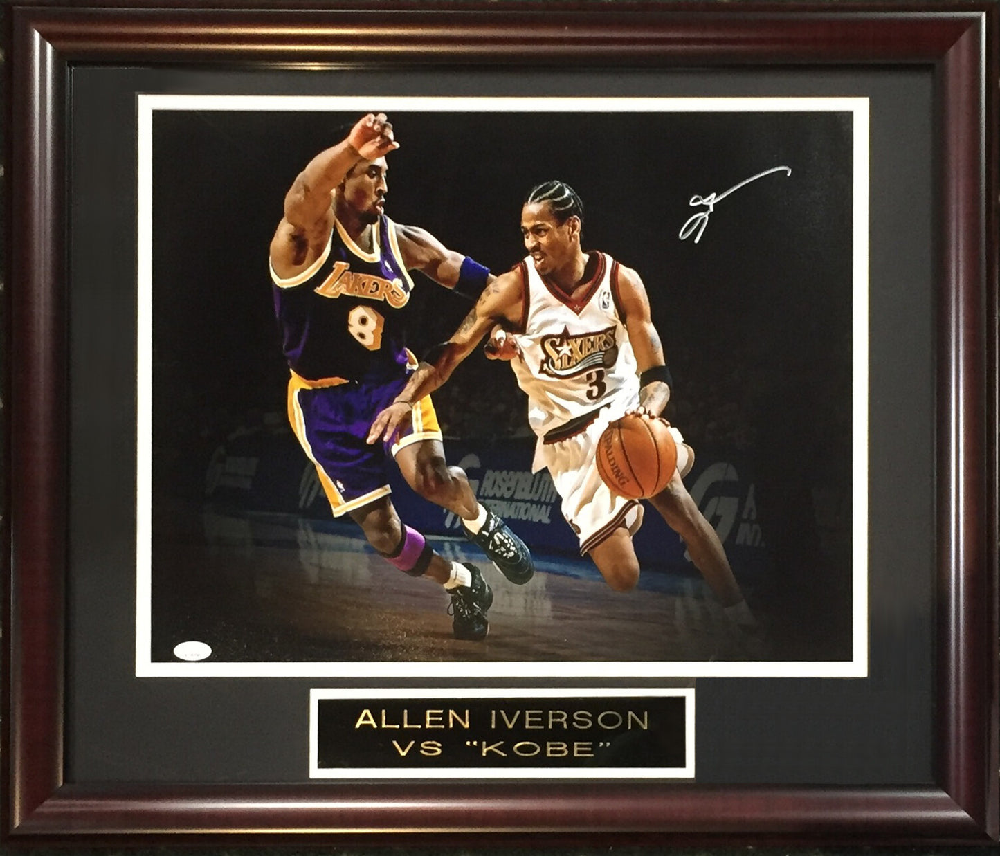 Allen Iverson signed 16x20 Kobe Bryant Mamba photo framed autograph HOF JSA COA