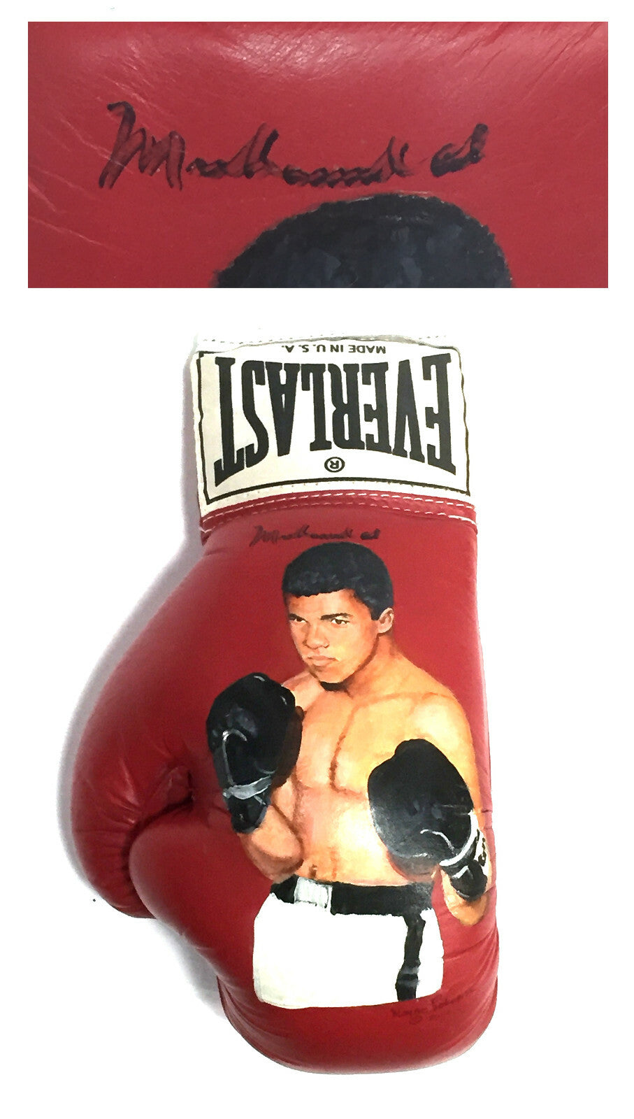 Muhammad Ali Signed Wayne Prokopiak hand Painted Boxing Glove Mint 1/1 Psa Loa