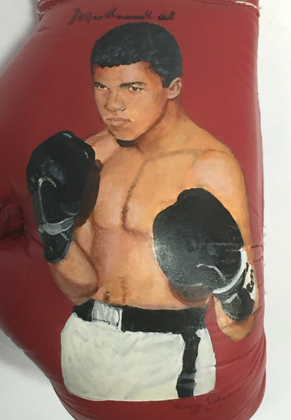 Muhammad Ali Signed Wayne Prokopiak hand Painted Boxing Glove Mint 1/1 Psa Loa
