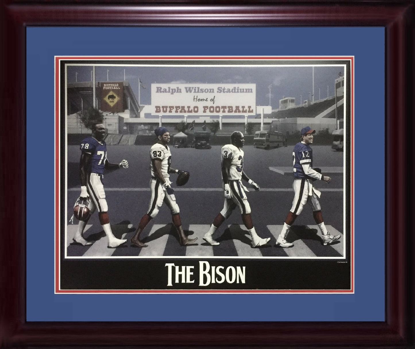 Buffalo Bills 16x20 framed Bison photo Jim Kelly Bruce Smith Thurman Thomas Reed