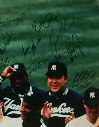 1998 Yankees Signed David Wells Baseball PG Photo framed 23 Auto Jeter Steiner