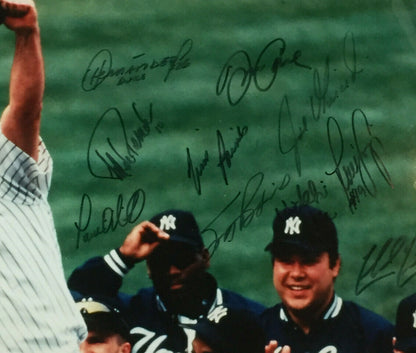 1998 Yankees Signed David Wells Baseball PG Photo framed 23 Auto Jeter Steiner