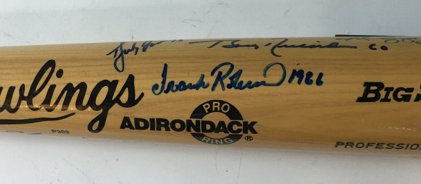 World Series MVP Signed 10 Auto Bat Frank Robinson Bob Gibson Reggie Jackson COA