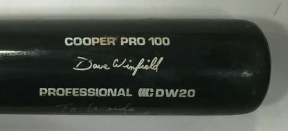 Dave Winfield Signed Game Used 1992 Cooper Bat Blue Jays To Duane Ward Auto COA