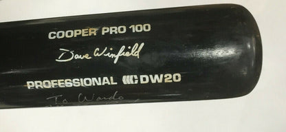 Dave Winfield Signed Game Used 1992 Cooper Bat Blue Jays To Duane Ward Auto COA