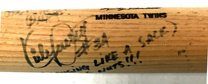 Kirby Puckett Signed Game Used Bat P339 Hanging Like a Sack of Nuts Auto PSA Coa