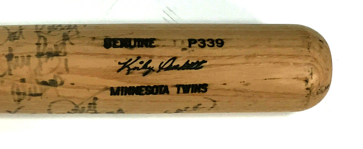 Kirby Puckett Signed Game Used Bat P339 Hanging Like a Sack of Nuts Auto PSA Coa