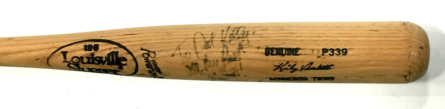 Kirby Puckett Signed Game Used Bat P339 Hanging Like a Sack of Nuts Auto PSA Coa