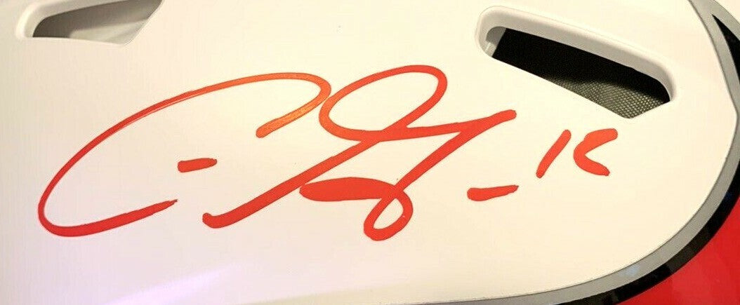Chris Godwin Signed Buccaneers Speed Authentic Lunar Helmet Mint Red Auto JSA