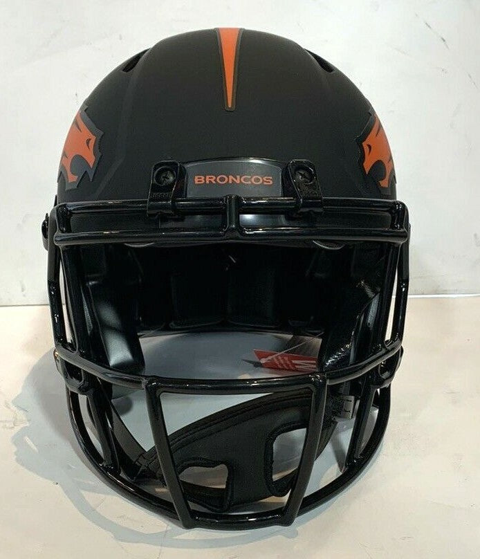 Drew Lock Signed Broncos Pro Speed Authentic Eclipse Helmet FS autograph JSA COA