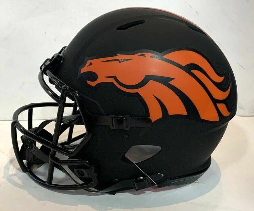 Drew Lock Signed Broncos Pro Speed Authentic Eclipse Helmet FS autograph JSA COA