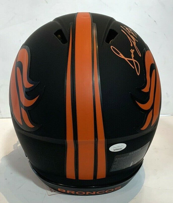 Drew Lock Signed Broncos Pro Speed Authentic Eclipse Helmet FS autograph JSA COA