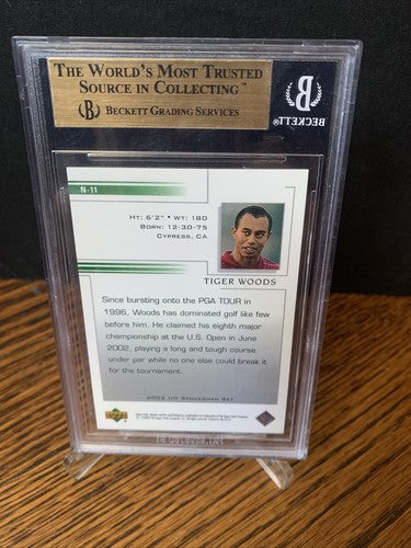 2002 Tiger Woods Upper Deck NATIONAL PROMO CARD BGS 9.5 GEM MINT 10 Centering