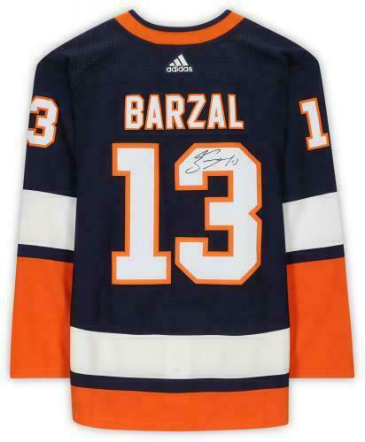 Mathew Barzal Signed Authentic Retro Islanders Jersey Fight Strap auto Fanatics