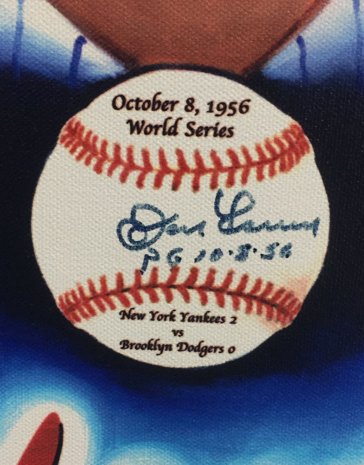 Perfect Game Signed Doo S Oh framed Canvas 10 Auto Sandy Koufax Don Larsen COA